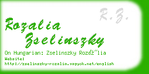 rozalia zselinszky business card